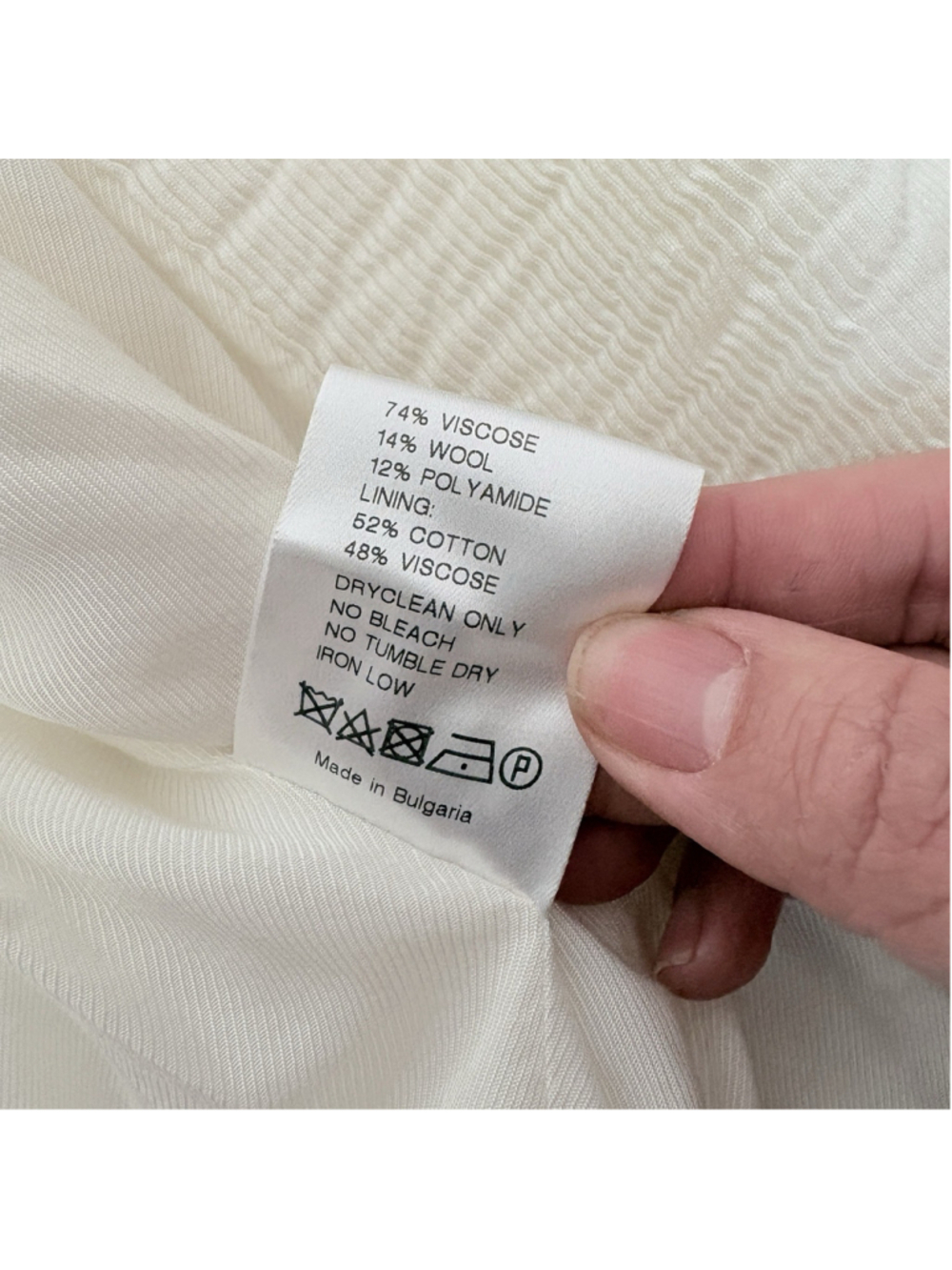 Christian Wijnants Textured Bomber Jacket Ivory White Minimalist Wool Size M - Picture 8 of 9